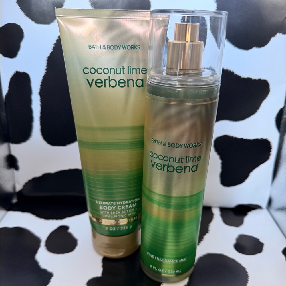 Bath & Body Works Coconut Lime Verbena Fragrance Mist & Body Cream Set